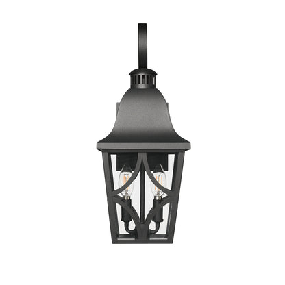 Outdoor Wall Light Fixtures, Waterproof Exterior Wall Sconce Porch Lights, Matte Black Outdoor Wall Lantern with Clear Glass, Outside Wall Mount Lighting for House, Garage, Front Door (1 pack)