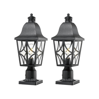 Outdoor Post Lights Lamp Post Light Fixture, Waterproof Aluminum Housing with Glass, Fence Post Deck Lighting for Garden, Patio, Pathway (2 pack)