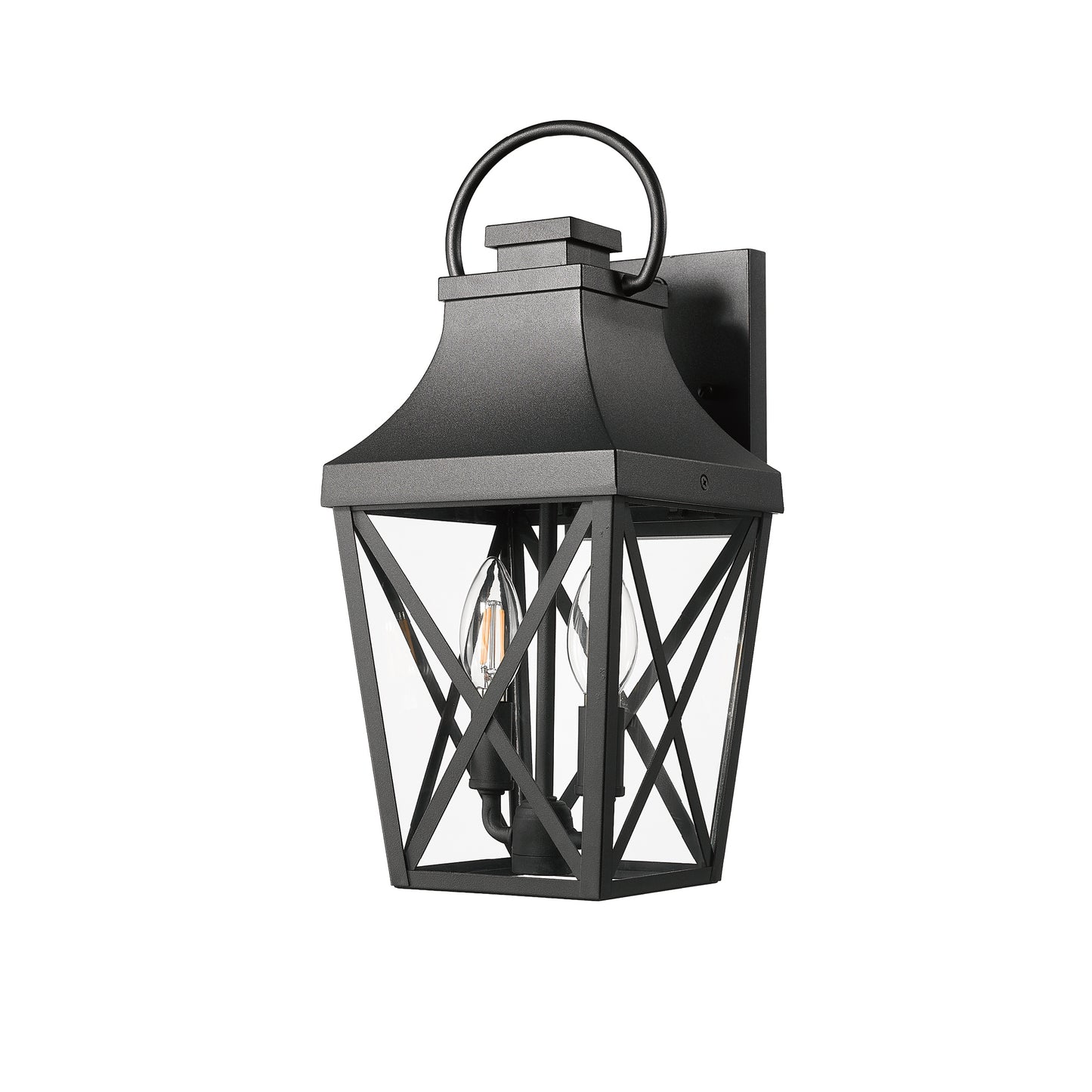 Outdoor Wall Lights, Porch Lights, Waterproof Outdoor Wall Sconce, Exterior Light Fixture Matte Black with Clear Glass Shade for Garage Patio Front Door Balcony (1 pack)