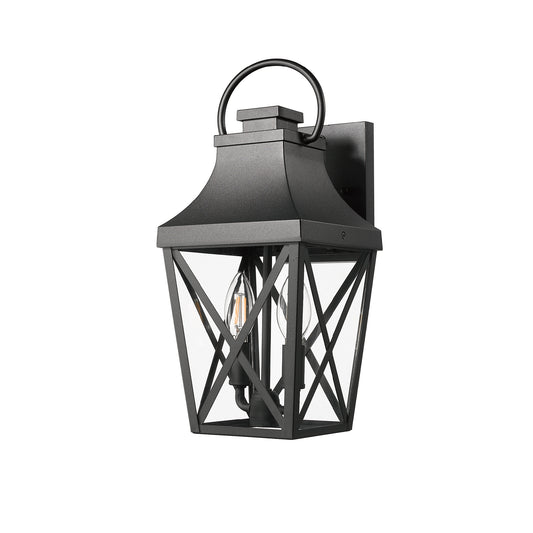 Outdoor Wall Lights, Porch Lights, Waterproof Outdoor Wall Sconce, Exterior Light Fixture Matte Black with Clear Glass Shade for Garage Patio Front Door Balcony (1 pack)