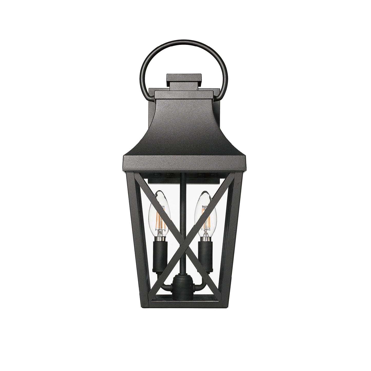 Outdoor Wall Lights, Porch Lights, Waterproof Outdoor Wall Sconce, Exterior Light Fixture Matte Black with Clear Glass Shade for Garage Patio Front Door Balcony (1 pack)