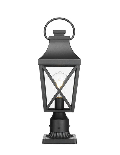 Outdoor Post Light,Lamp Post Light Fixture,Post Lantern with Pier Mount Base,Textured Black,21.3in,Suitable for Gardens, Yards or Entrances (2 pack)
