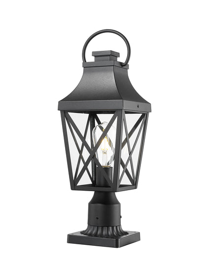 Outdoor Post Light,Lamp Post Light Fixture,Post Lantern with Pier Mount Base,Textured Black,21.3in,Suitable for Gardens, Yards or Entrances (2 pack)