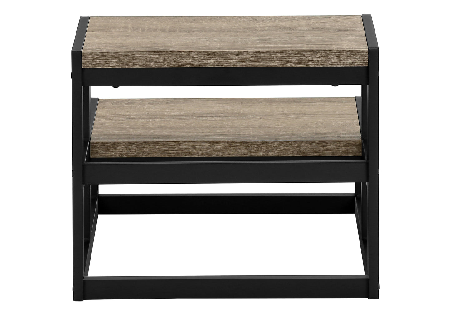 Ladder, Step Stool, Bedroom, Kitchen, Black Metal, Dark Taupe Laminate, Contemporary