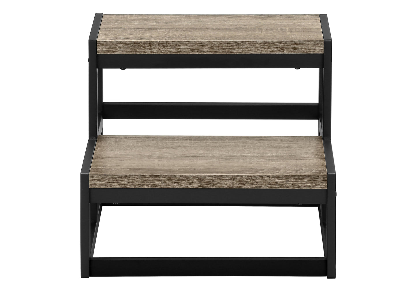 Ladder, Step Stool, Bedroom, Kitchen, Black Metal, Dark Taupe Laminate, Contemporary