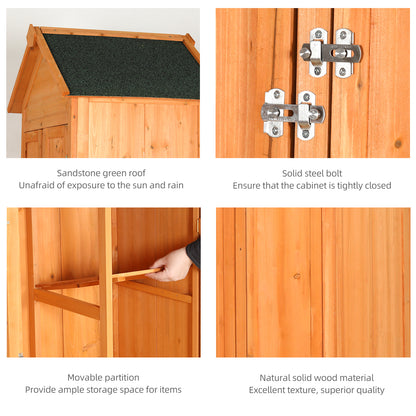 Outdoor Storage Shed Wood Tool Shed Waterproof Garden Storage Cabinet with Lockable Doors for Patio Furniture, Backyard, Lawn, Meadow, Farmland