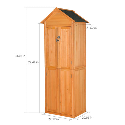 Outdoor Storage Shed Wood Tool Shed Waterproof Garden Storage Cabinet with Lockable Doors for Patio Furniture, Backyard, Lawn, Meadow, Farmland