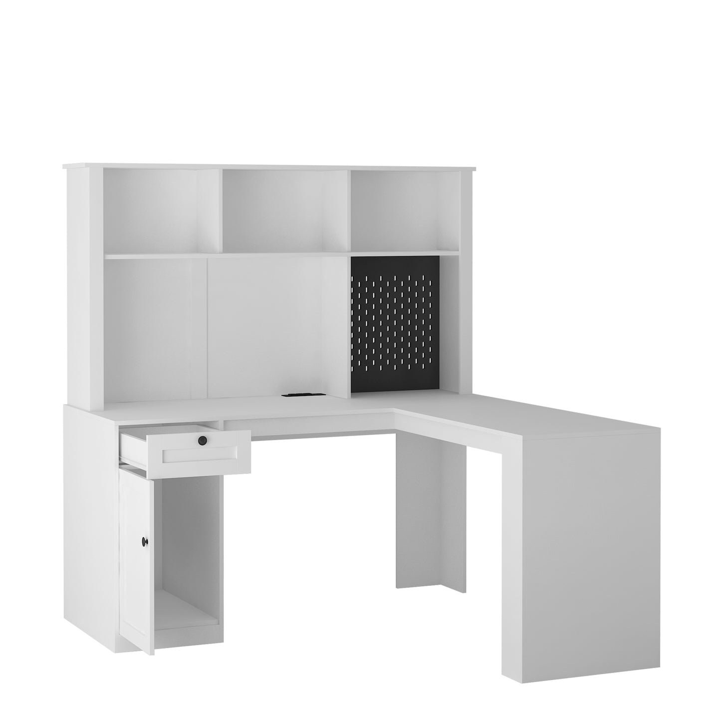 L Shaped Desk with outlet, Computer Desk with Drawers, Bookshelf, Modern Corner Desk, Home Office Desk,L-Shaped Study Table Writing Desk,Corner Gaming Computer Desk with Storage