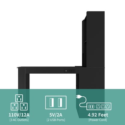 L Shaped Desk,Computer Desk with Drawers,Bookshelf,with LED Light,Modern Corner Desk,Home Office Desk,L-Shaped Study Table Writing Desk,Corner Gaming Computer Desk with Storage