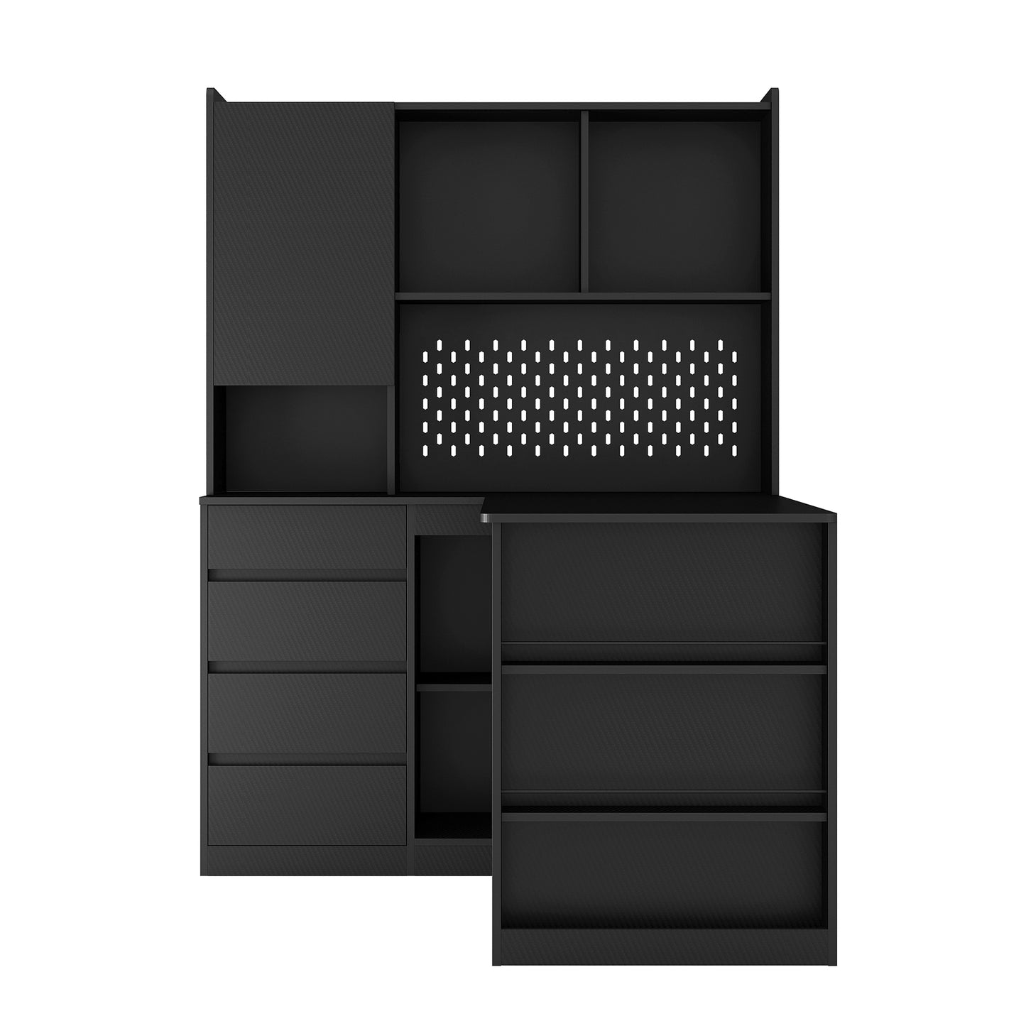 L Shaped Desk,Computer Desk with Drawers,Bookshelf,with LED Light,Modern Corner Desk,Home Office Desk,L-Shaped Study Table Writing Desk,Corner Gaming Computer Desk with Storage