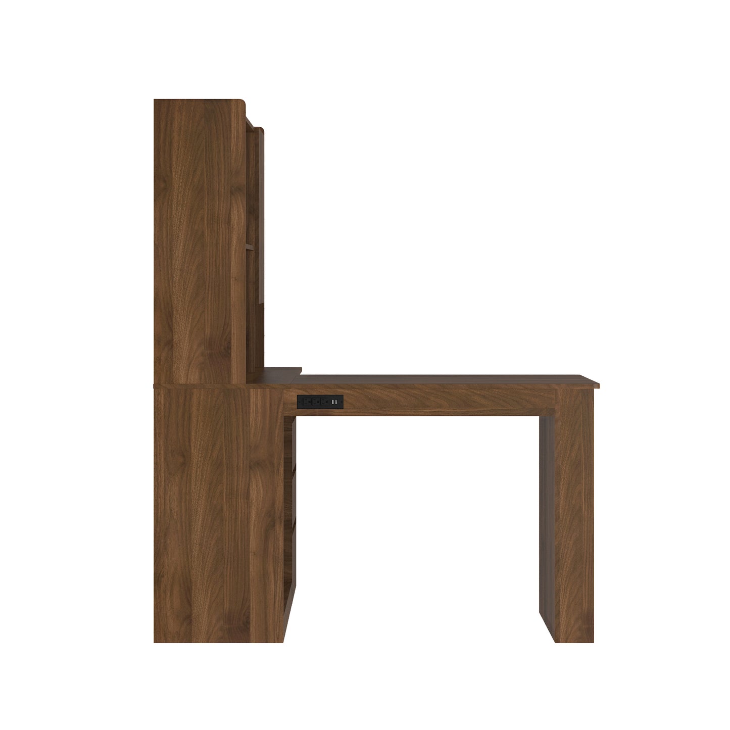 L Shaped Desk with Charger,Computer Desk with Drawers,Bookshelf, with LED Light,Modern Corner Desk,Home Office Desk,L-Shaped Study Table Writing Desk,Corner Gaming Computer Desk with Storage