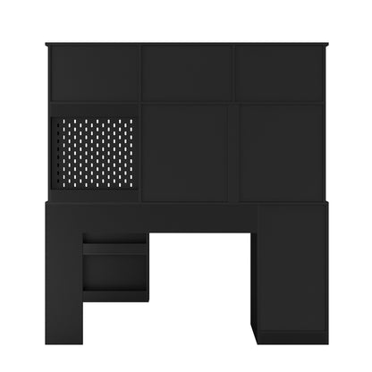 L Shaped Desk with Charger,Computer Desk with Drawers,Bookshelf,Modern Corner Desk,Home Office Desk,L-Shaped Study Table Writing Desk,Carbon fiber Gaming Computer Desk with Storage,Black
