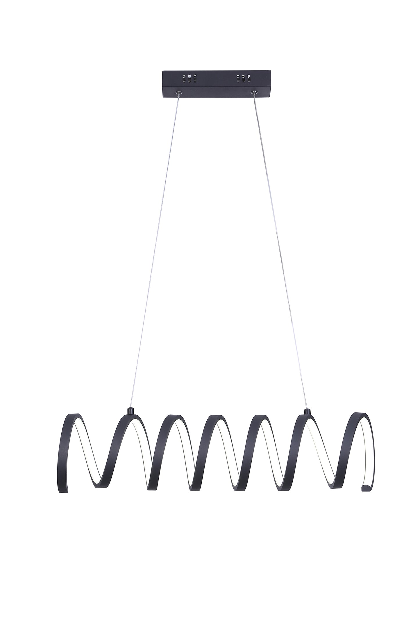 23"L X 6"H Spiral Loop Aluminum Integrated 14 W Led W/ Adjustable 47" - 12" Suspension Wire Modern Ceiling Pendant