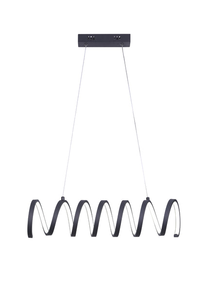23"L X 6"H Spiral Loop Aluminum Integrated 14 W Led W/ Adjustable 47" - 12" Suspension Wire Modern Ceiling Pendant