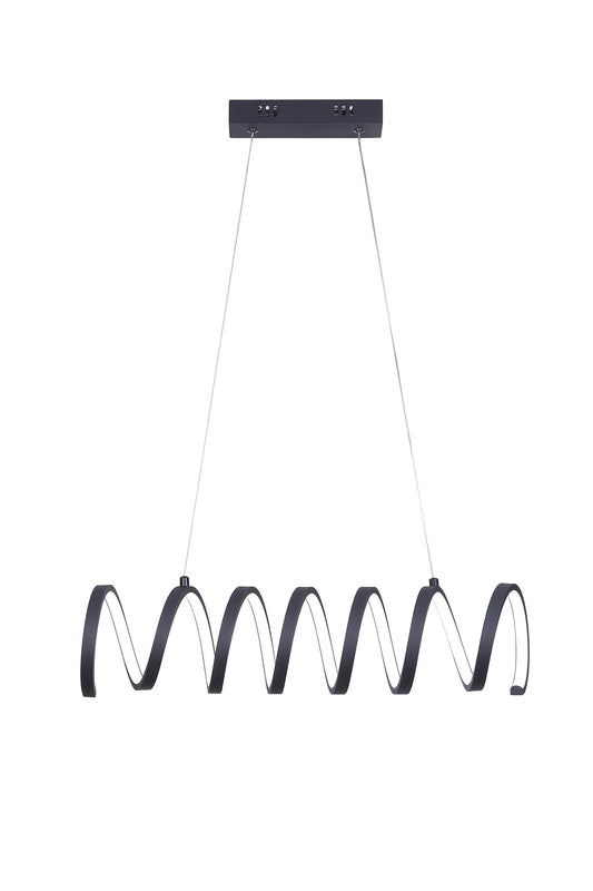 23"L X 6"H Spiral Loop Aluminum Integrated 14 W Led W/ Adjustable 47" - 12" Suspension Wire Modern Ceiling Pendant