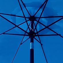 Outdoor Market Table Patio Umbrella with Button Tilt, Crank and 8 Sturdy Ribs for Garden, Deck, Lawn, Backyard & Pool