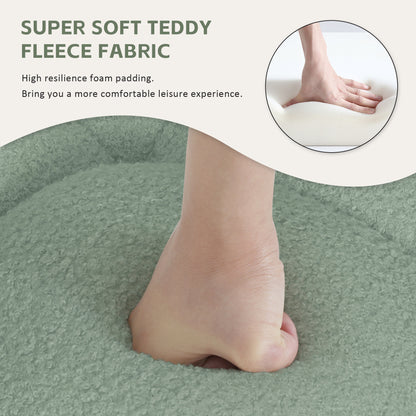 Teddy Fabric Rocking Chair, Modern Rocking Accent Chair for Nursery, Living Room, Bedroom, Light Geen