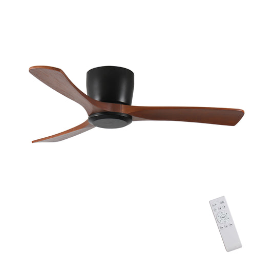 42 Inch Ceiling Fan no light with Remote Control, Low Profile Flush Mount Ceiling Fan without Light,Noiseless Reversible DC Motor with Time
