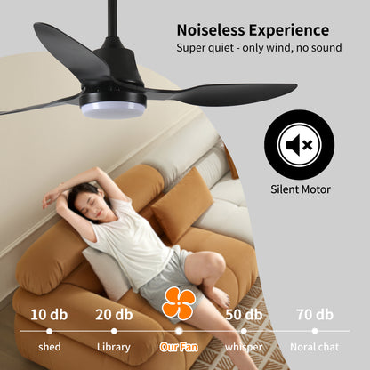 42" Smart Ceiling Fan with Lights Remote,Silent DC Motor,Voice Control via Alexa Google WIFI Phone,6-Speed,Outdoor Indoor Modern Ceiling Fans for Living Room Bedroom Patio