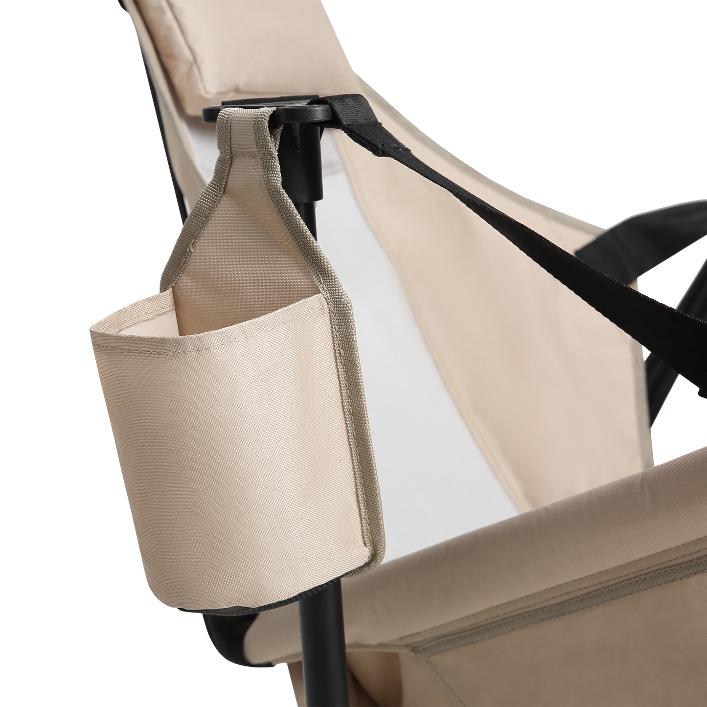 Hammock Camping Chair, Folding Portable Rocking Chair, Aluminum Alloy Adjustable Back Swinging Chair with Pillow Cup Holder, Recliner with Carry Bag for Outdoor Travel Lawn Backyard, KHAKI