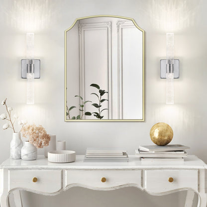 17"(H) Contemporary Crystal Wall Light, Chrome Finish with Bubble Crystal, 2-Light Sconce for Bathroom, Bedroom, Hallway – Modern Indoor Lighting Fixture