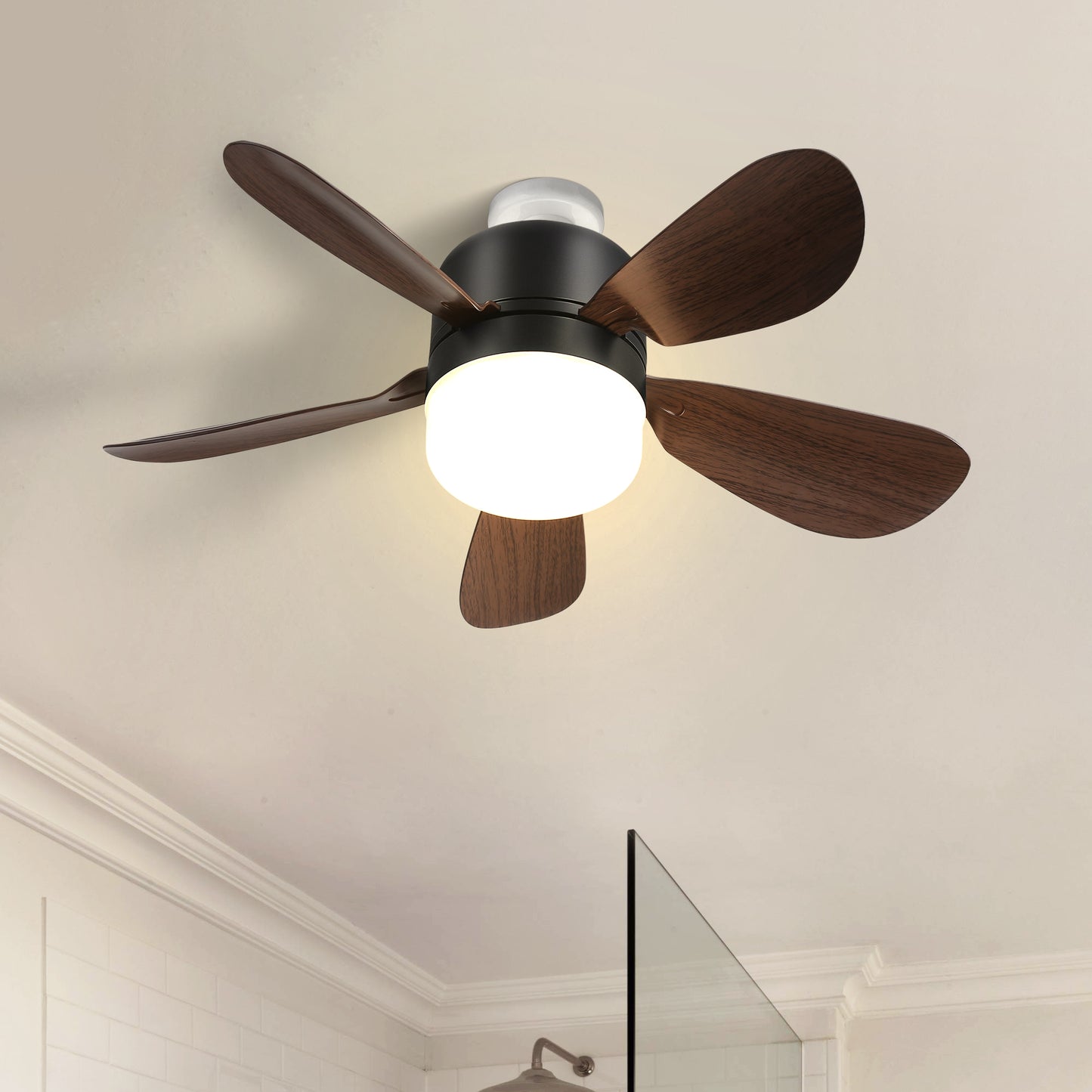 16 Inch Socket Fan Light Ceiling Fans with 3 Lighting Color and Remote E26 Screw in Ceiling Fan