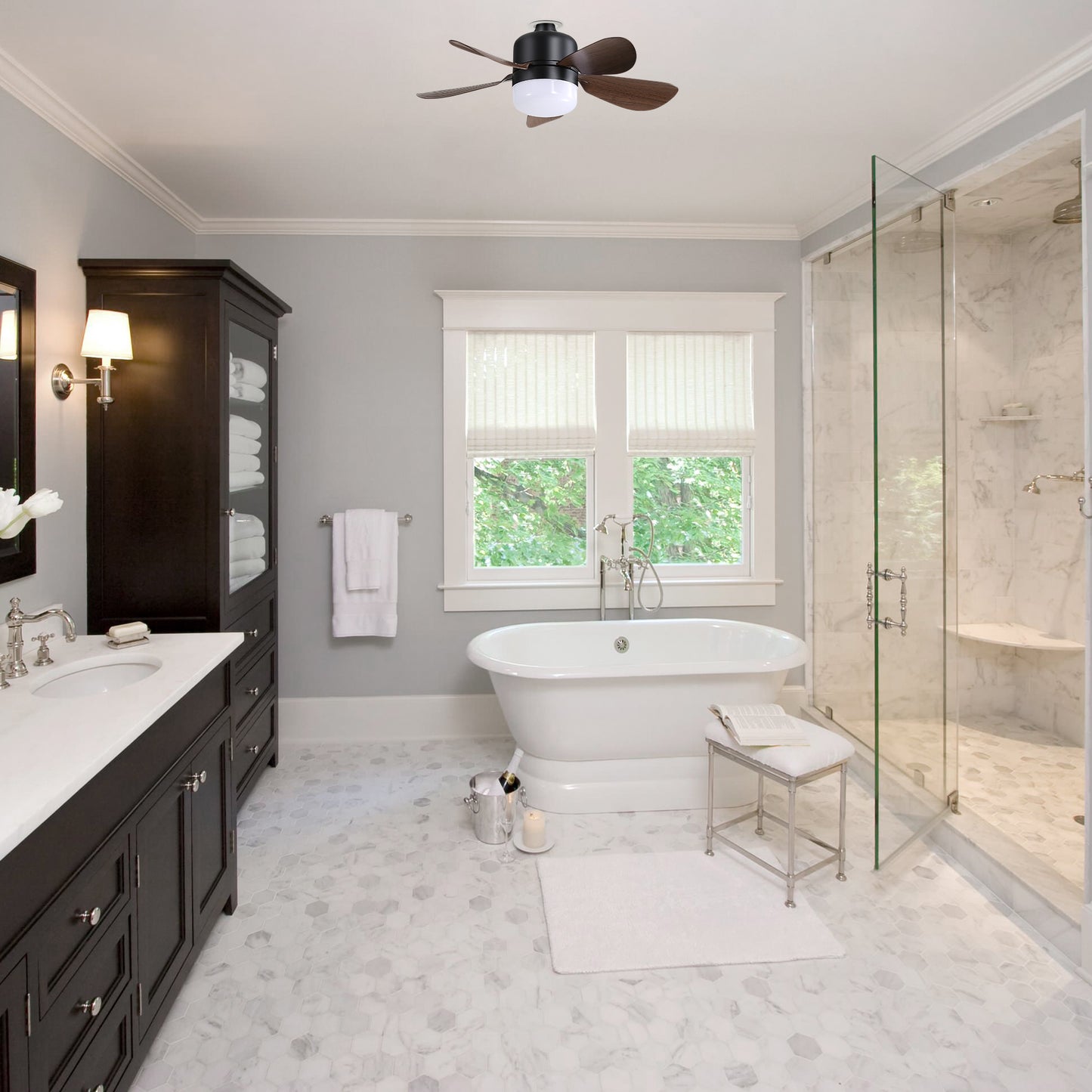 16 Inch Socket Fan Light Ceiling Fans with 3 Lighting Color and Remote E26 Screw in Ceiling Fan