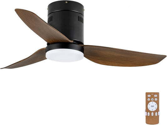 40-inch Ceiling Fan with LED Light and Remote Control, 6-Speed Modes, 2 Rotating Modes, Timer