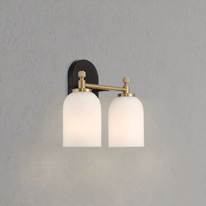 Vortex Traditional Style Two Lights Vanity Over Bathroom Mirror Wall Sconce with White Frosted Glass 12.25"W × 10.125"H × 5.5"E