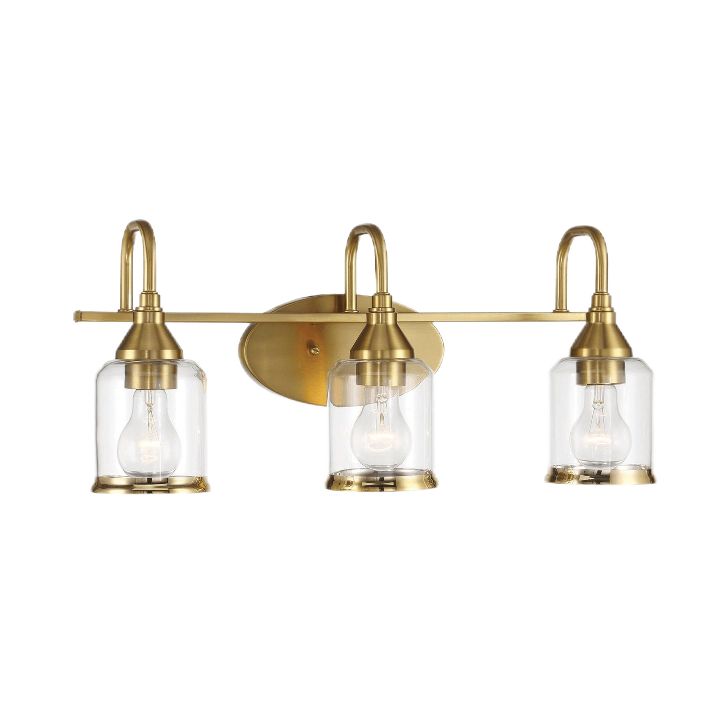 Twilight Brushed Gold Contemporary Vanity Light with Clear Glass, 22"W × 10"H × 7.48"E Dining Room Lighting Fixtures Hanging, Dining Light for Bedroom, Foyer, Hall, Kitchen, Living Room and Entryway