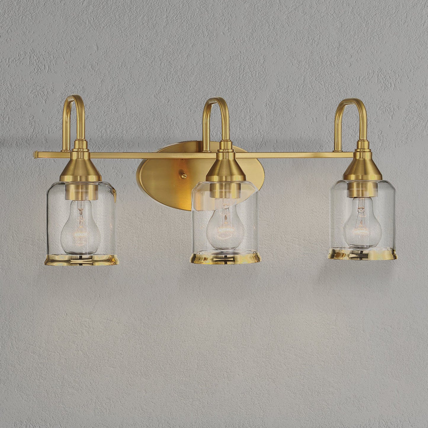 Twilight Brushed Gold Contemporary Vanity Light with Clear Glass, 22"W × 10"H × 7.48"E Dining Room Lighting Fixtures Hanging, Dining Light for Bedroom, Foyer, Hall, Kitchen, Living Room and Entryway