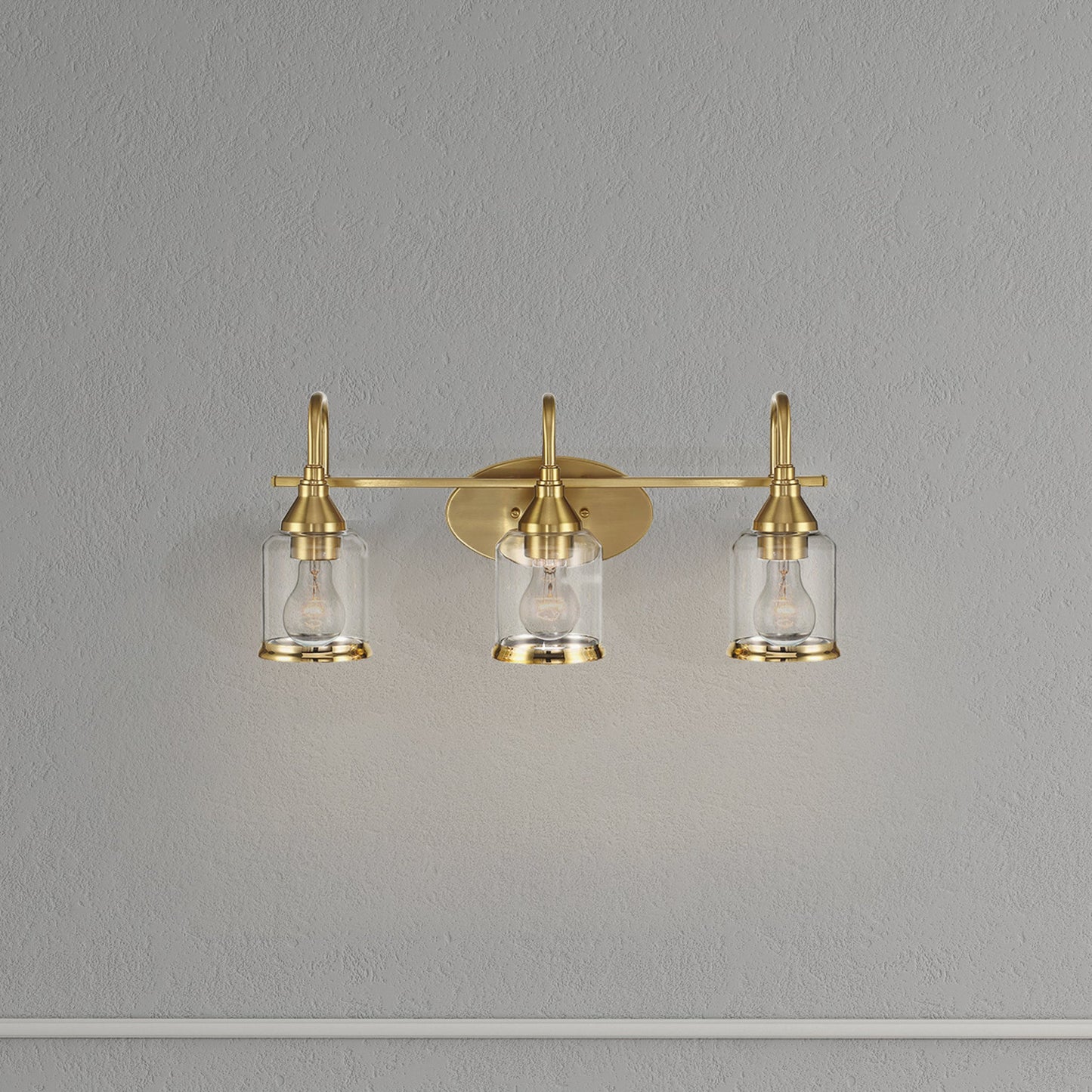 Twilight Brushed Gold Contemporary Vanity Light with Clear Glass, 22"W × 10"H × 7.48"E Dining Room Lighting Fixtures Hanging, Dining Light for Bedroom, Foyer, Hall, Kitchen, Living Room and Entryway