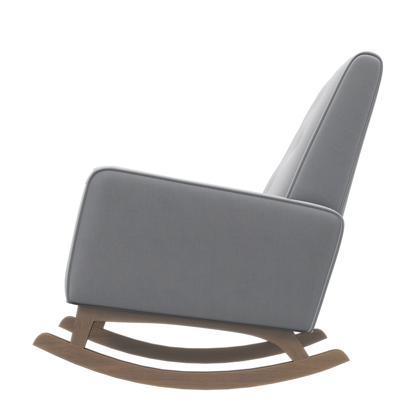Premium Demetrius Light Grey Fabric Solid Wood Rocking Chair for Living Room and Nursery 36.6"H x 27.5"W x 39"D or Living Room Bedroom Reading