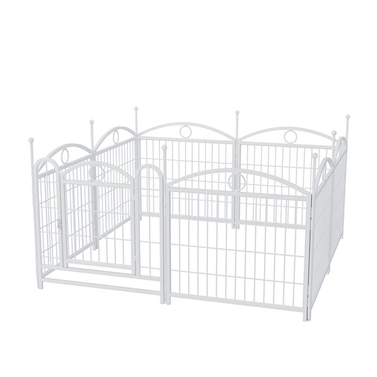 Dog Playpen Indoor 24 inch 8 Panels Metal Dog Pen Pet Dog Fence Outdoor Exercise Pen with Doors, Heavy Duty Dog Fence Puppy Pen for Large Medium Small Dogs Indoor Outdoor Foldable Pet Exercise Pen