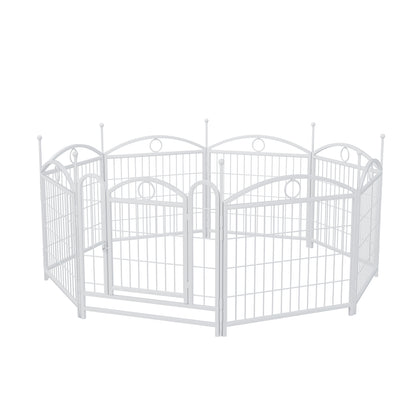 Dog Playpen Indoor 24 inch 8 Panels Metal Dog Pen Pet Dog Fence Outdoor Exercise Pen with Doors, Heavy Duty Dog Fence Puppy Pen for Large Medium Small Dogs Indoor Outdoor Foldable Pet Exercise Pen