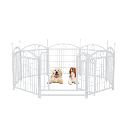 Dog Playpen Indoor 24 inch 8 Panels Metal Dog Pen Pet Dog Fence Outdoor Exercise Pen with Doors, Heavy Duty Dog Fence Puppy Pen for Large Medium Small Dogs Indoor Outdoor Foldable Pet Exercise Pen