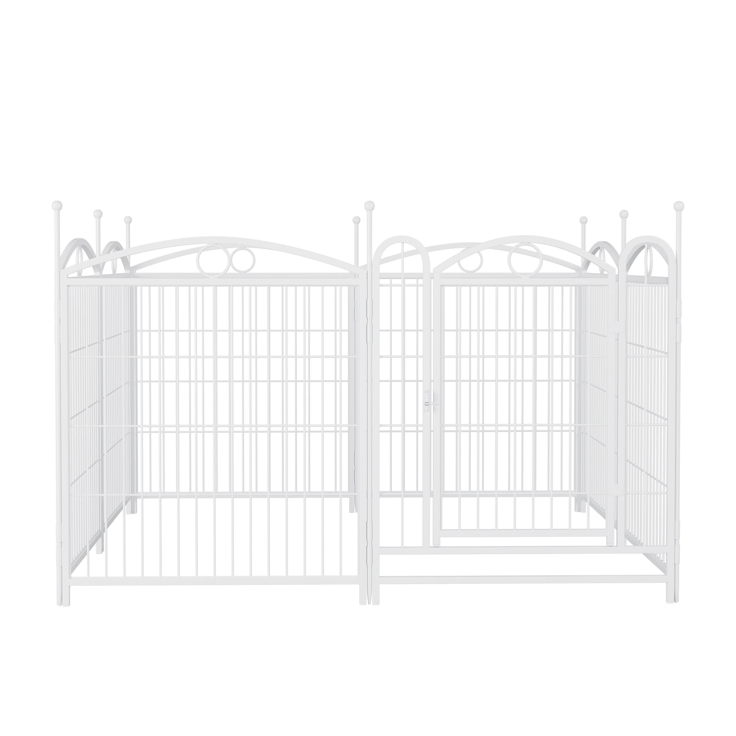 Dog Playpen Indoor 32 inch 8 Panels Metal Dog Pen Pet Dog Fence Outdoor Exercise Pen with Doors, Heavy Duty Dog Fence Puppy Pen for Large Medium Small Dogs Indoor Outdoor Foldable Pet Exercise Pen