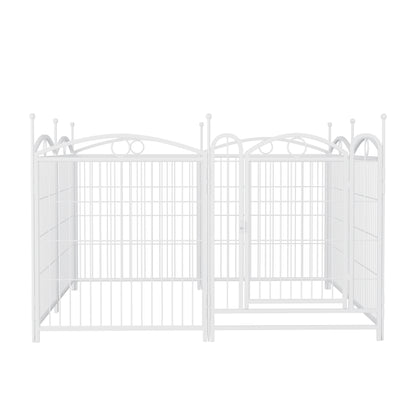 Dog Playpen Indoor 32 inch 8 Panels Metal Dog Pen Pet Dog Fence Outdoor Exercise Pen with Doors, Heavy Duty Dog Fence Puppy Pen for Large Medium Small Dogs Indoor Outdoor Foldable Pet Exercise Pen