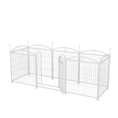 Dog Playpen Indoor 32 inch 8 Panels Metal Dog Pen Pet Dog Fence Outdoor Exercise Pen with Doors, Heavy Duty Dog Fence Puppy Pen for Large Medium Small Dogs Indoor Outdoor Foldable Pet Exercise Pen