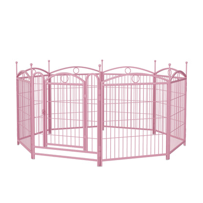 Dog Playpen Indoor 32 inch 8 Panels Metal Dog Pen Pet Dog Fence Outdoor Exercise Pen with Doors, Heavy Duty Dog Fence Puppy Pen for Large Medium Small Dogs Indoor Outdoor Foldable Pet Exercise Pen
