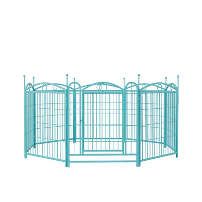 Dog Playpen Indoor 32 inch 8 Panels Metal Dog Pen Pet Dog Fence Outdoor Exercise Pen with Doors, Heavy Duty Dog Fence Puppy Pen for Large Medium Small Dogs Indoor Outdoor Foldable Pet Exercise Pen