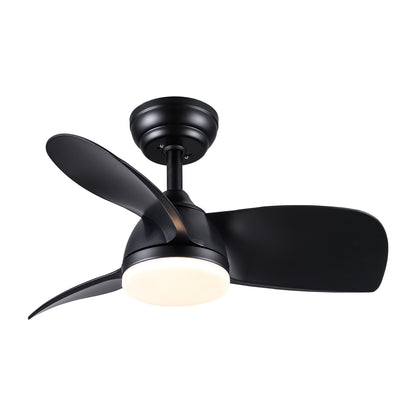 28 In Intergrated LED Ceiling Fan Lighting with Black ABS Blade