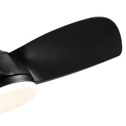 28 In Intergrated LED Ceiling Fan Lighting with Black ABS Blade