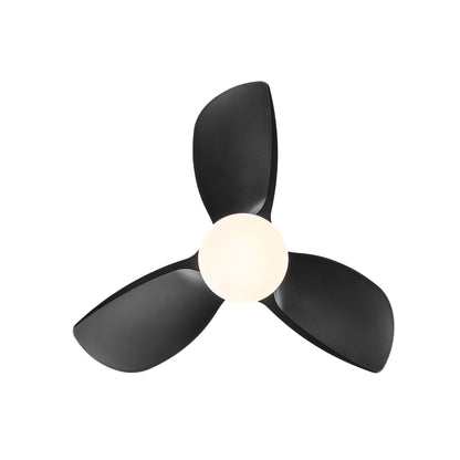 28 In Intergrated LED Ceiling Fan Lighting with Black ABS Blade