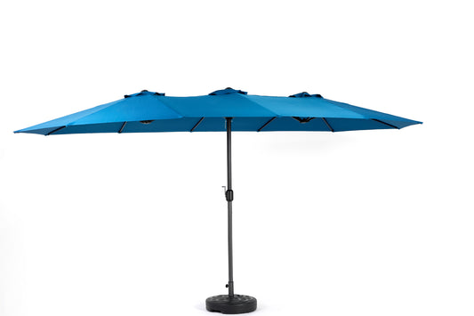 14.8 Ft Double Sided Outdoor Umbrella Rectangular Large with Crank ( Dark blue )