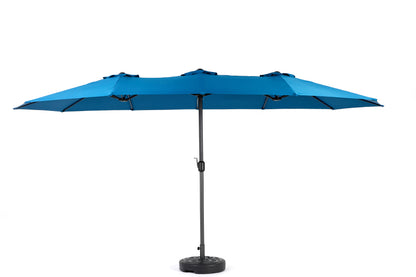 14.8 Ft Double Sided Outdoor Umbrella Rectangular Large with Crank ( Dark blue )