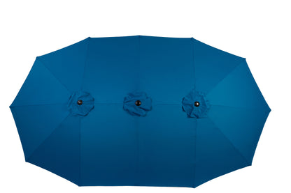 14.8 Ft Double Sided Outdoor Umbrella Rectangular Large with Crank ( Dark blue )