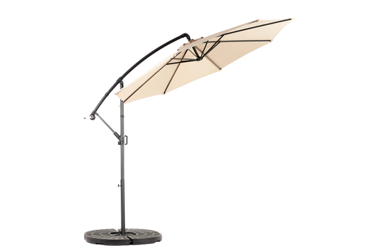 Best Choice Products 10ft Offset Hanging Market Patio Umbrella w/Easy Tilt Adjustment, Polyester Shade, 8 Ribs for Backyard, Poolside - ( khaki )