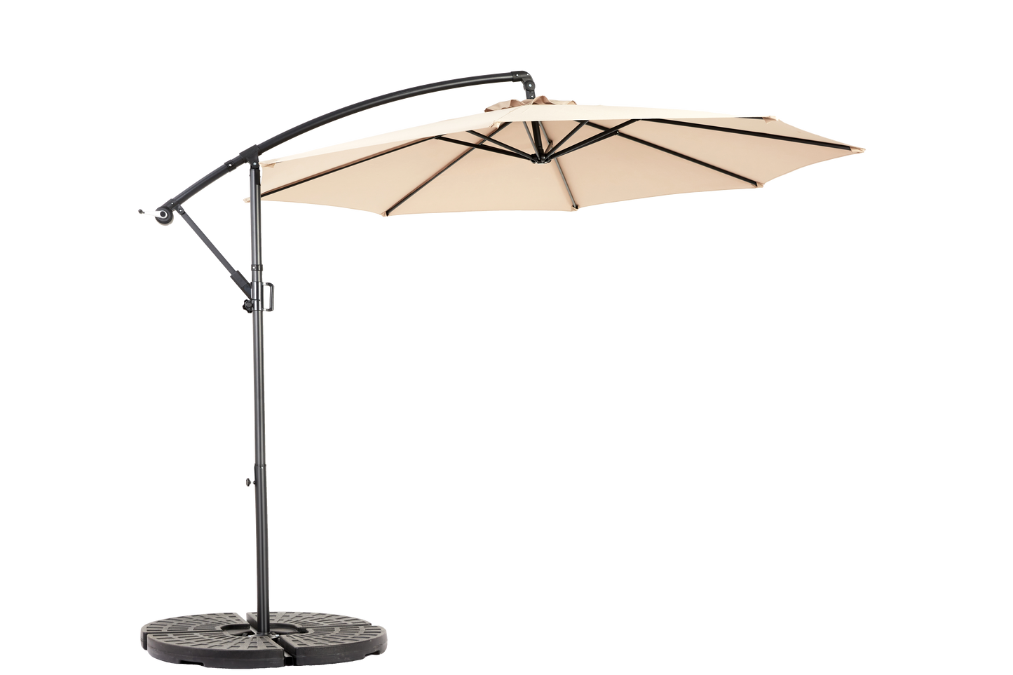 Best Choice Products 10ft Offset Hanging Market Patio Umbrella w/Easy Tilt Adjustment, Polyester Shade, 8 Ribs for Backyard, Poolside - ( khaki )