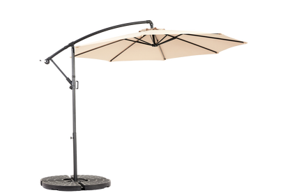 Best Choice Products 10ft Offset Hanging Market Patio Umbrella w/Easy Tilt Adjustment, Polyester Shade, 8 Ribs for Backyard, Poolside - ( khaki )